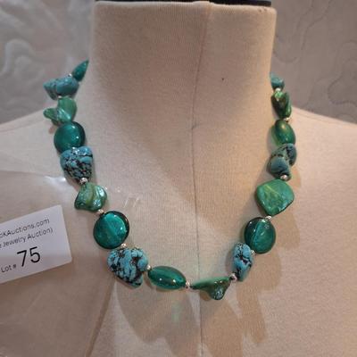 Sale Photo Thumbnail #336: Turquoise and beads necklace