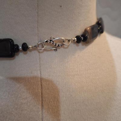 Sale Photo Thumbnail #362: necklace of rectangle shaped stones and pendant