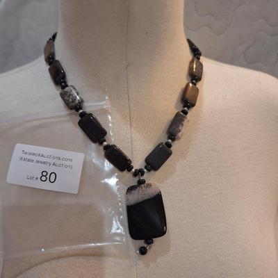 Sale Photo Thumbnail #360: necklace of rectangle shaped stones and pendant