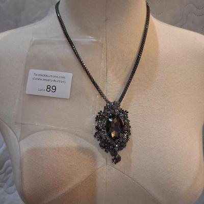 Sale Photo Thumbnail #404: Large statement pendant on blackish silver chain
