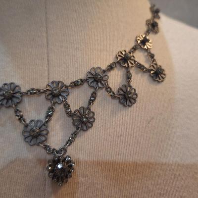Sale Photo Thumbnail #439: Dainty black choker necklace.