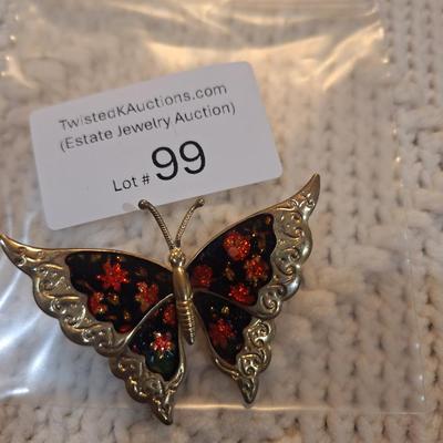 Sale Photo Thumbnail #445: Colorful butterfly brooch