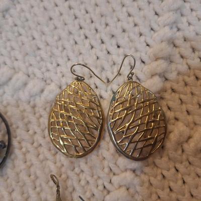 Sale Photo Thumbnail #460: 3 pair earrings 2 dangles and one pair hoops