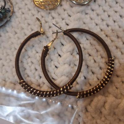 Sale Photo Thumbnail #459: 3 pair earrings 2 dangles and one pair hoops