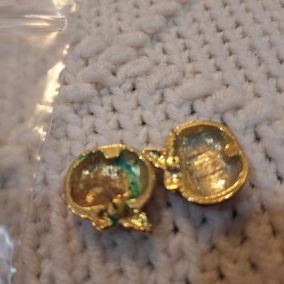 Sale Photo Thumbnail #488: Apple enamel earrings no backs