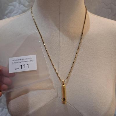 Sale Photo Thumbnail #490: gold tone necklace with whistle