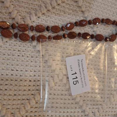 Sale Photo Thumbnail #505: 2 strand brown stone bracelet