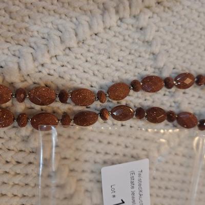 Sale Photo Thumbnail #508: 2 strand brown stone bracelet