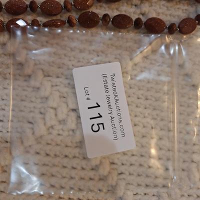 Sale Photo Thumbnail #506: 2 strand brown stone bracelet