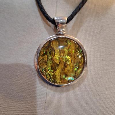 Sale Photo Thumbnail #531: Bohemian style crystal pendant necklace yellowish greens
