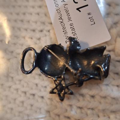 Sale Photo Thumbnail #535: silver tone angel brooch