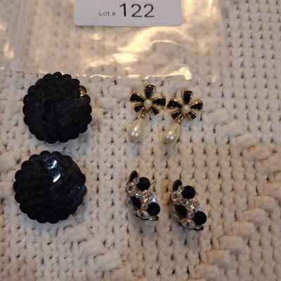 Sale Photo Thumbnail #536: 3 pairs earrings, black formal earrings- no backs