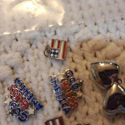 Sale Photo Thumbnail #546: Red white and blue charms for a charm bracelet