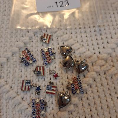 Sale Photo Thumbnail #542: Red white and blue charms for a charm bracelet