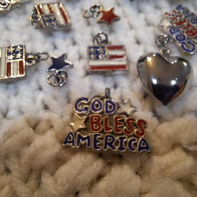 Sale Photo Thumbnail #544: Red white and blue charms for a charm bracelet