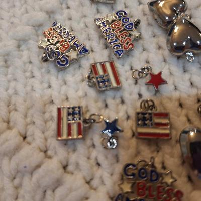 Sale Photo Thumbnail #545: Red white and blue charms for a charm bracelet