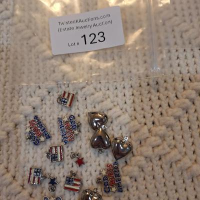 Sale Photo Thumbnail #543: Red white and blue charms for a charm bracelet