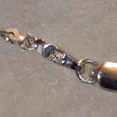 Sale Photo Thumbnail #563: Heart shaped mother's necklace with sterling chain marked 925