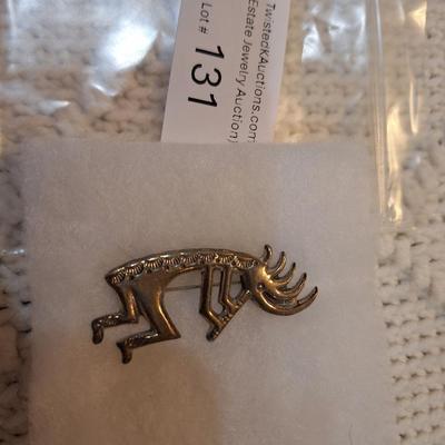 Sale Photo Thumbnail #578: Sterling silver Kokopelli kachina Brooch- vintage Navajo pin
