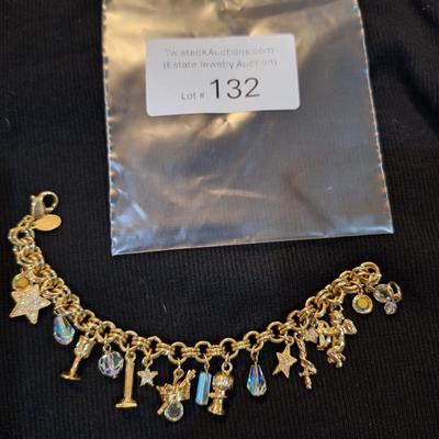 Sale Photo Thumbnail #582: Kirks folly gold tone charm bracelet