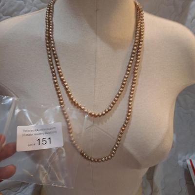 Sale Photo Thumbnail #676: 2 strand faux pearl necklace