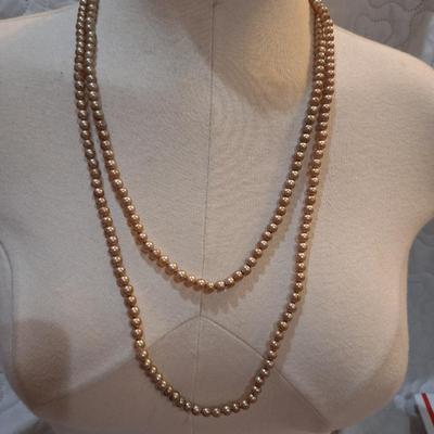 Sale Photo Thumbnail #675: 2 strand faux pearl necklace