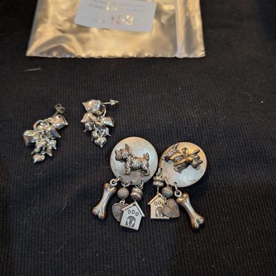 Sale Photo Thumbnail #681: 2 pair silver tone earrings