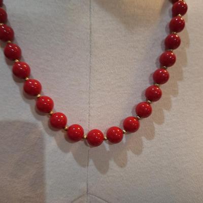 Sale Photo Thumbnail #725: red bead necklace