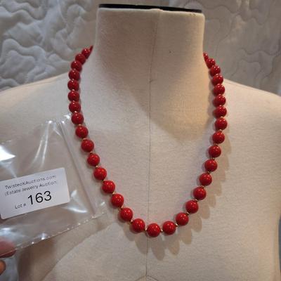 Sale Photo Thumbnail #724: red bead necklace