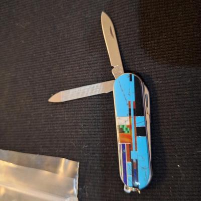 Sale Photo Thumbnail #737: pocket knife with turquoise design