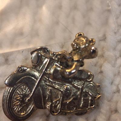 Sale Photo Thumbnail #760: lapel pins or brooches, bears and motorcycles