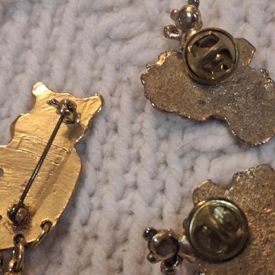 Sale Photo Thumbnail #761: lapel pins or brooches, bears and motorcycles