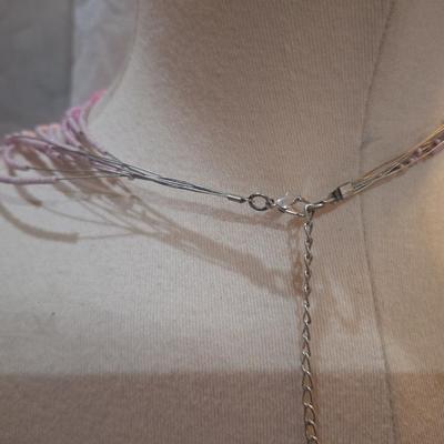 Sale Photo Thumbnail #778: multistrand pink seed beaded necklace