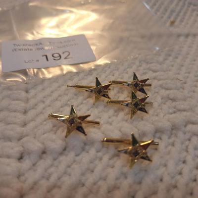 Sale Photo Thumbnail #862: Eastern star free mason button studs.