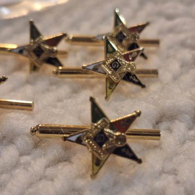 Sale Photo Thumbnail #865: Eastern star free mason button studs.