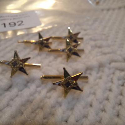 Sale Photo Thumbnail #864: Eastern star free mason button studs.
