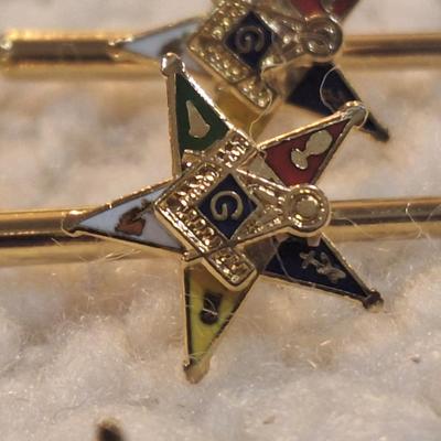 Sale Photo Thumbnail #861: Eastern star free mason button studs.