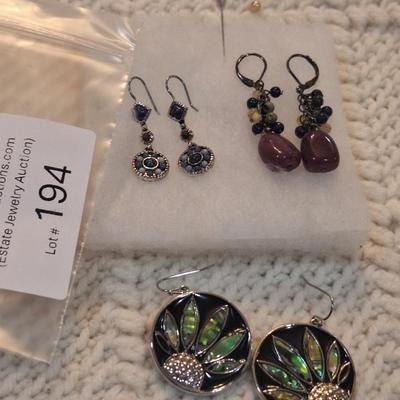 Sale Photo Thumbnail #872: 3 pair dangle earrings