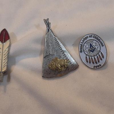 Sale Photo Thumbnail #985: lapel pins- native American style pins