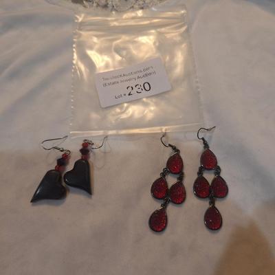 Sale Photo Thumbnail #1014: 2 pair dangle earrings