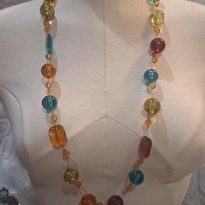 Sale Photo Thumbnail #1049: multi colored beaded necklace