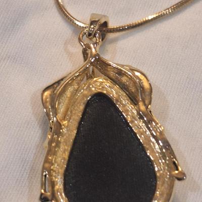 Sale Photo Thumbnail #1075: matching necklace and earrings with large teardrop pendant