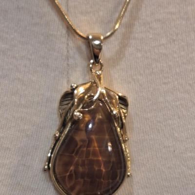 Sale Photo Thumbnail #1074: matching necklace and earrings with large teardrop pendant