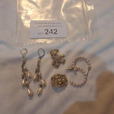Sale Photo Thumbnail #1077: earrings and lapel pins