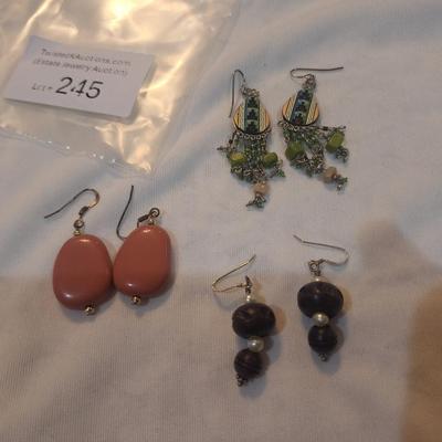 Sale Photo Thumbnail #1095: 3 pair dangle earrings