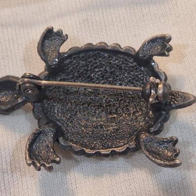 Sale Photo Thumbnail #1111: 2 small turtle brooch pins