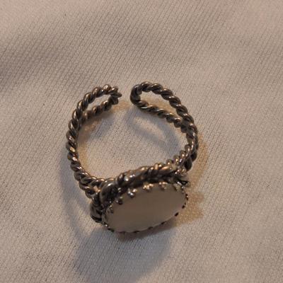 Sale Photo Thumbnail #1135: mother of pearl ring with adjustable band