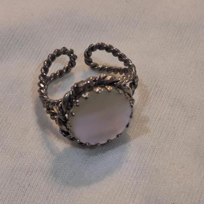Sale Photo Thumbnail #1134: mother of pearl ring with adjustable band