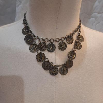 Sale Photo Thumbnail #1139: choker necklace with coin charms