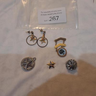 Sale Photo Thumbnail #1184: earrings and other free mason eastern star items